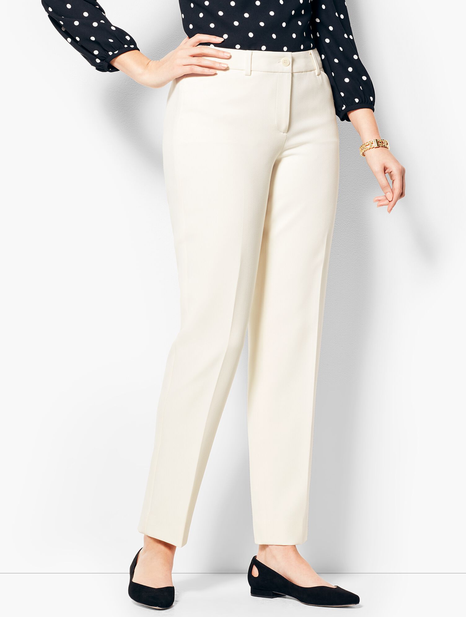 Talbots Hampshire Ankle Pant - Ivory/Curvy Fit