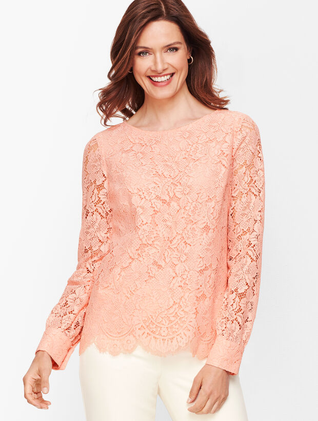 Lace Poet Sleeve Top | Talbots