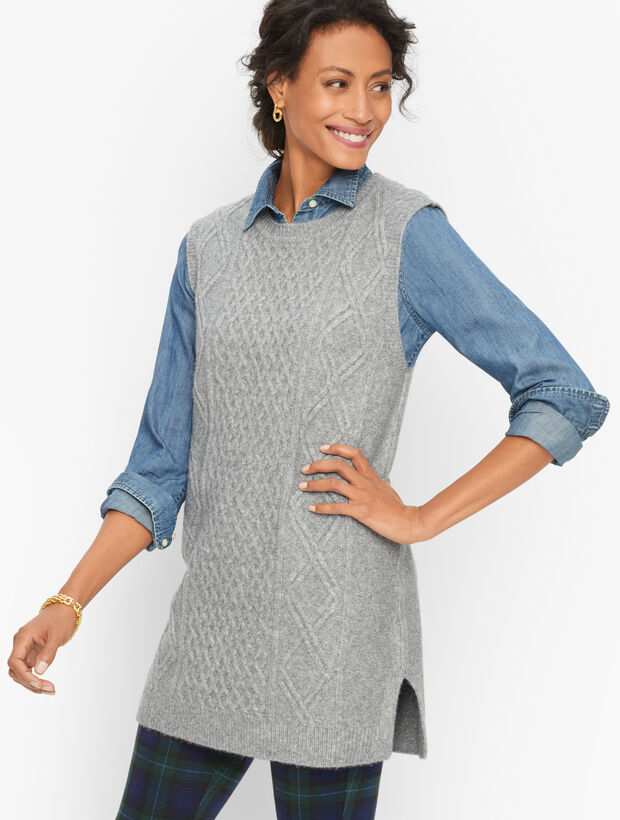 Cable Knit Sweater Vest | Talbots