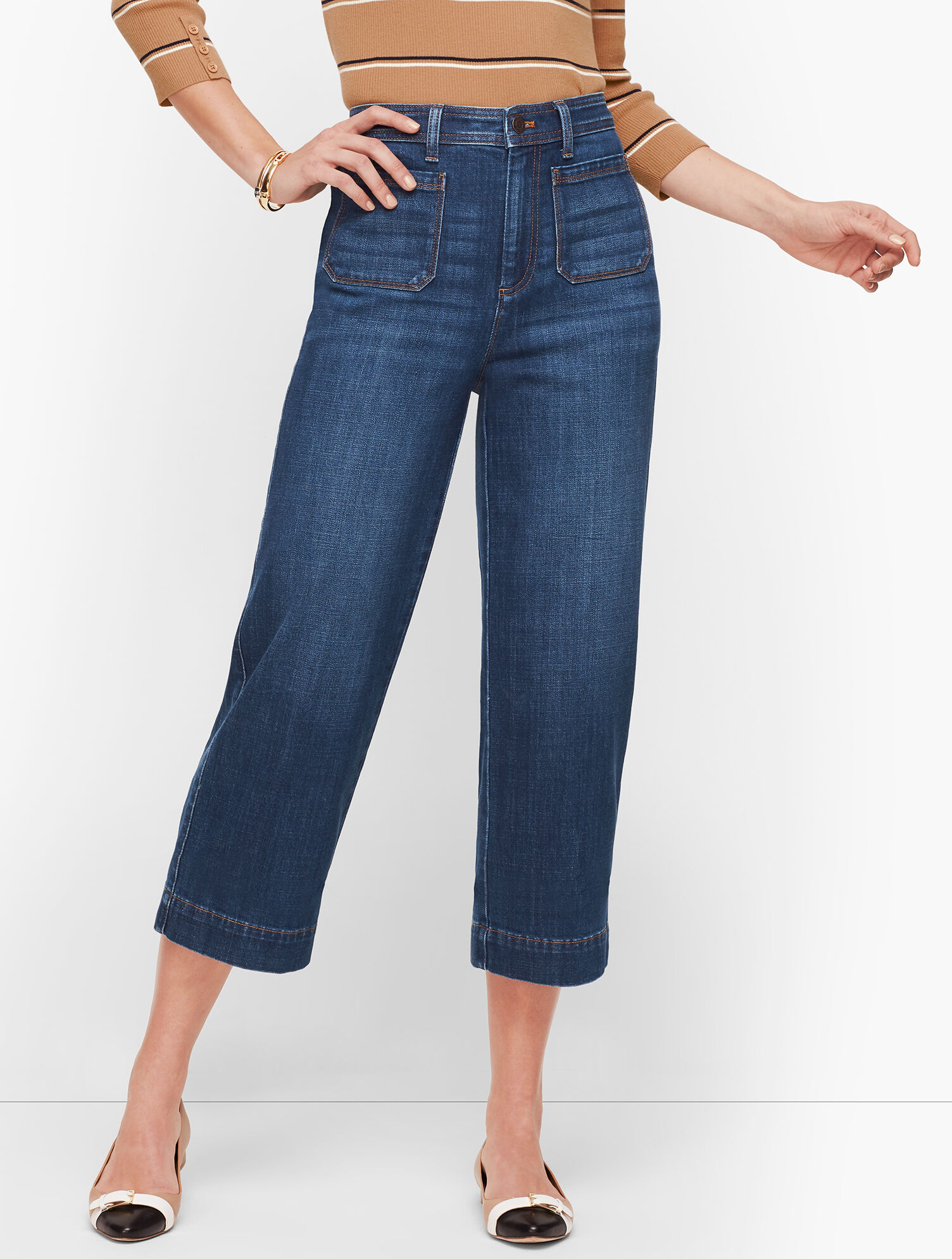 Wide Leg Crop Jeans - Curvy Fit - Comet Wash | Talbots