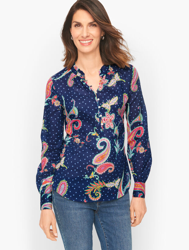 Band Collar Popover - Twinkle Paisley | Talbots