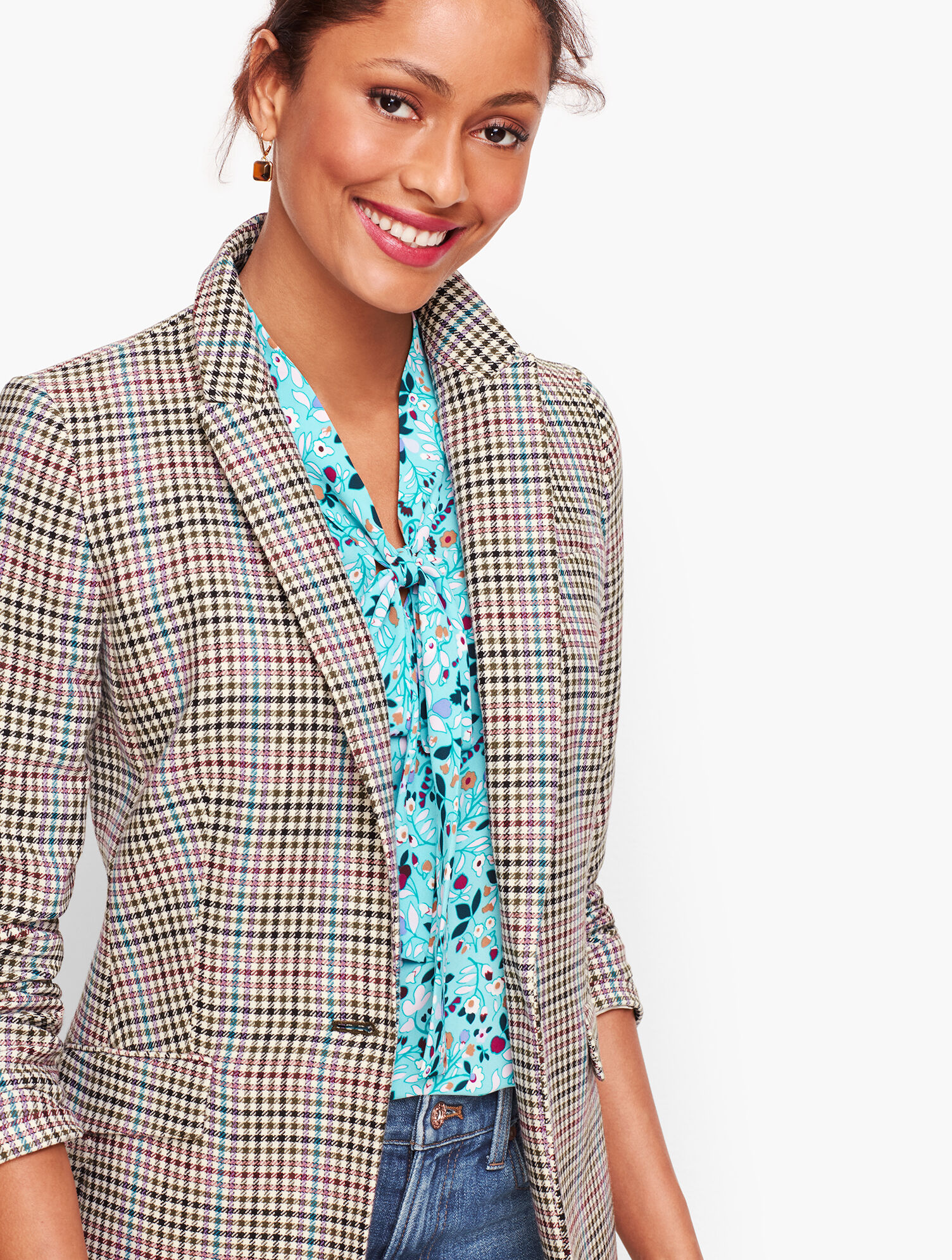 Talbots Jacket Floral Two-Button Blazer Women's Size 6 Casual