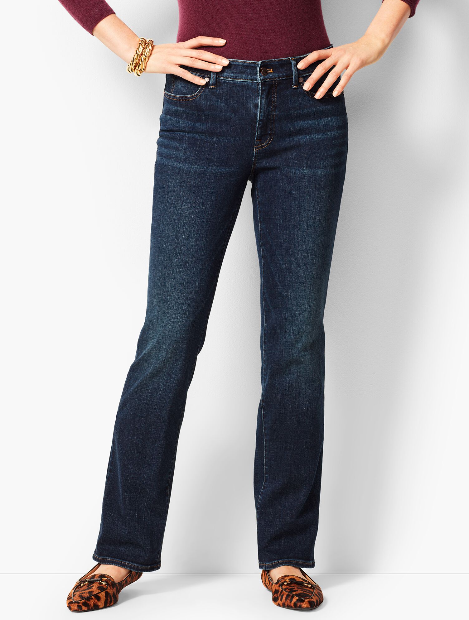 High-Waist Barely Boot Jeans - Pioneer Wash | Talbots