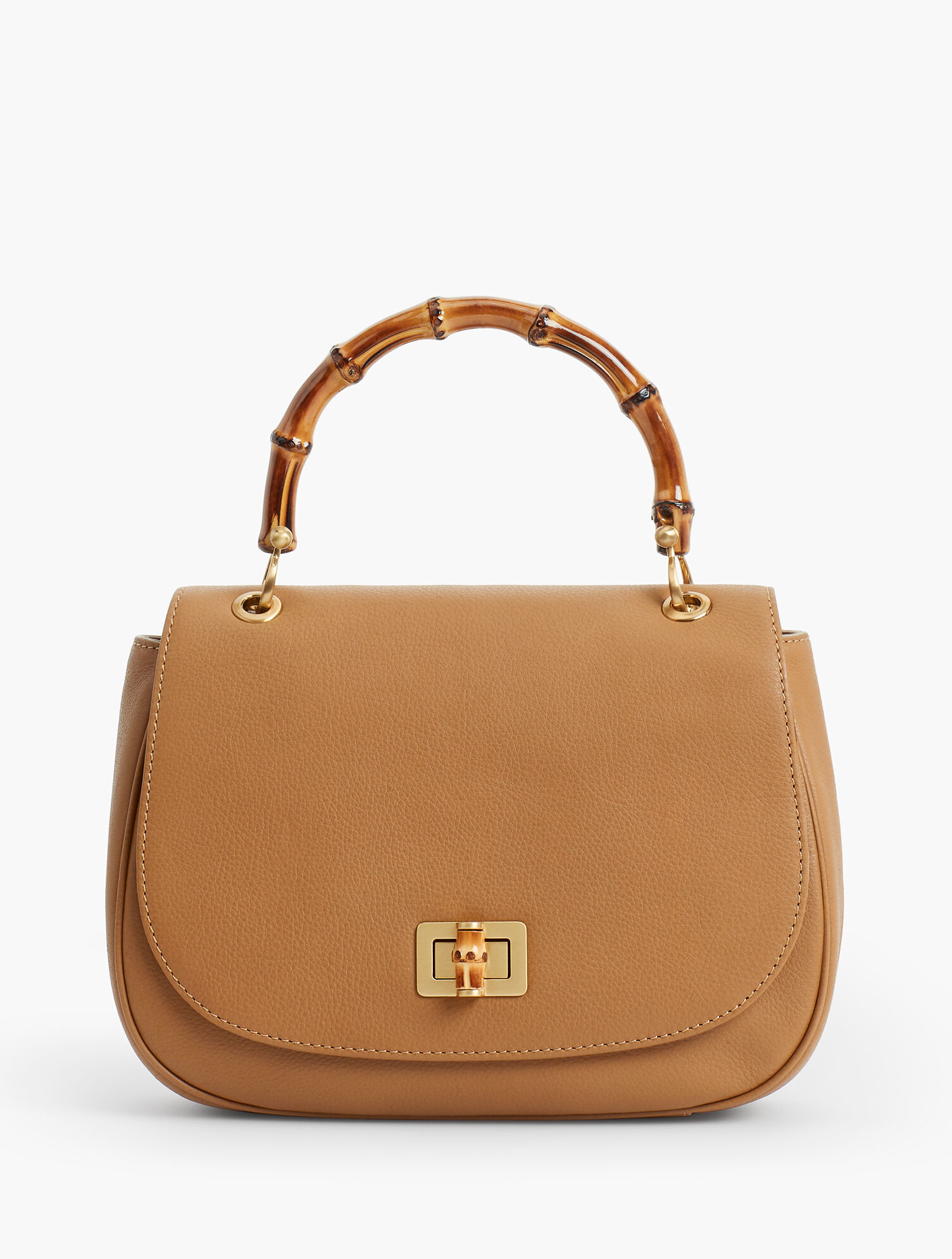 Bamboo-Handle Bags - Pebbled Leather | Talbots
