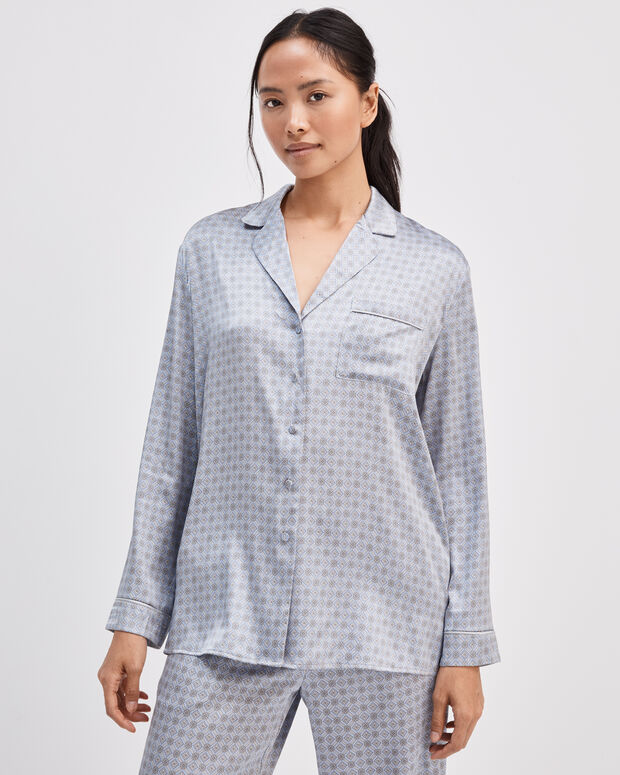 Washable Silk Foulard Pajama Shirt | Haven Well Within