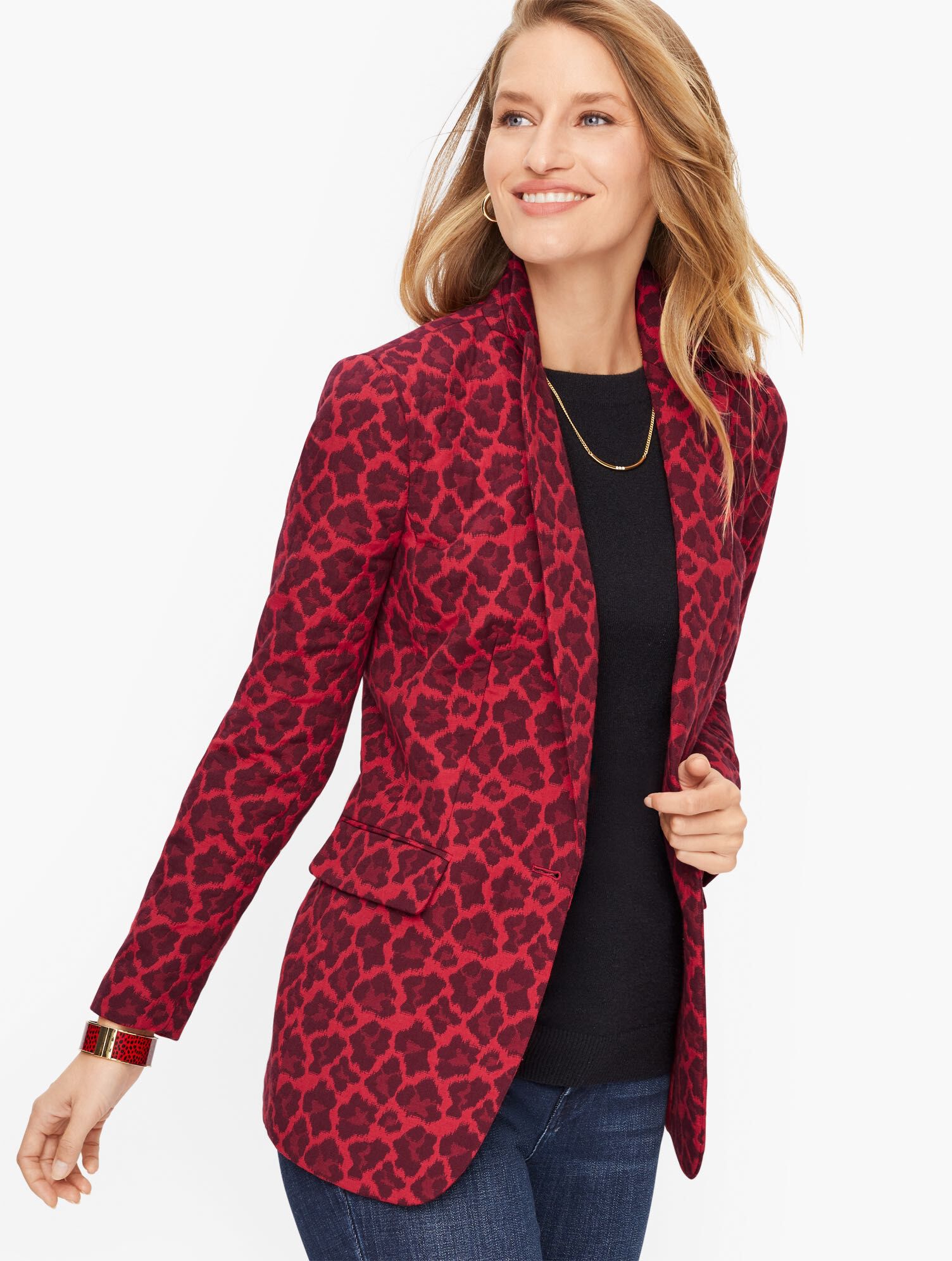 Long leopard sale print blazer