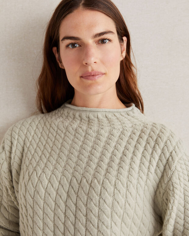 Cashmere Radiating Cable Knit Sweater