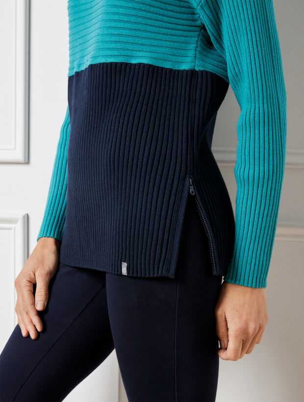 Turtleneck Sweater - Colorblock