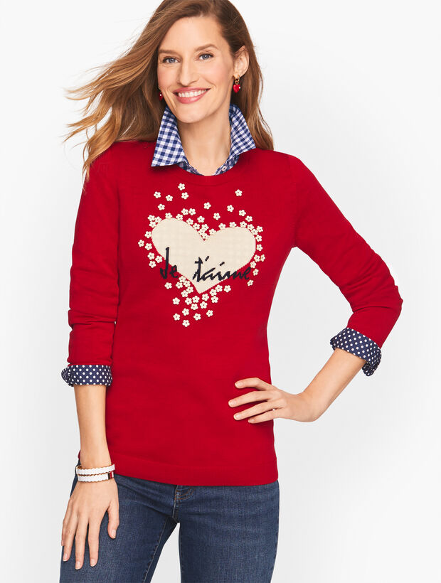Embellished Heart Sweater | Talbots