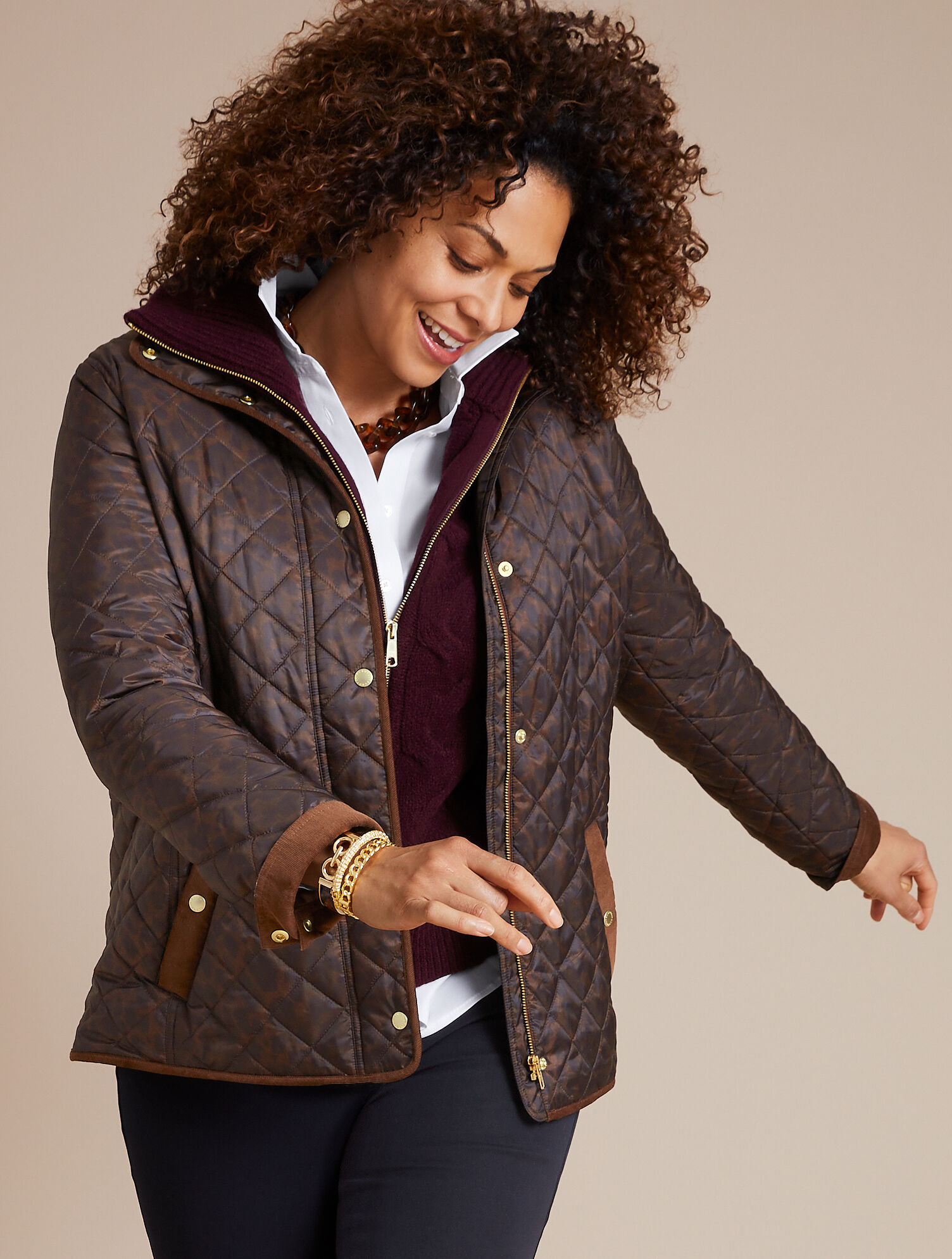 Quilted Barn Jacket - Spectacular Animal | Talbots