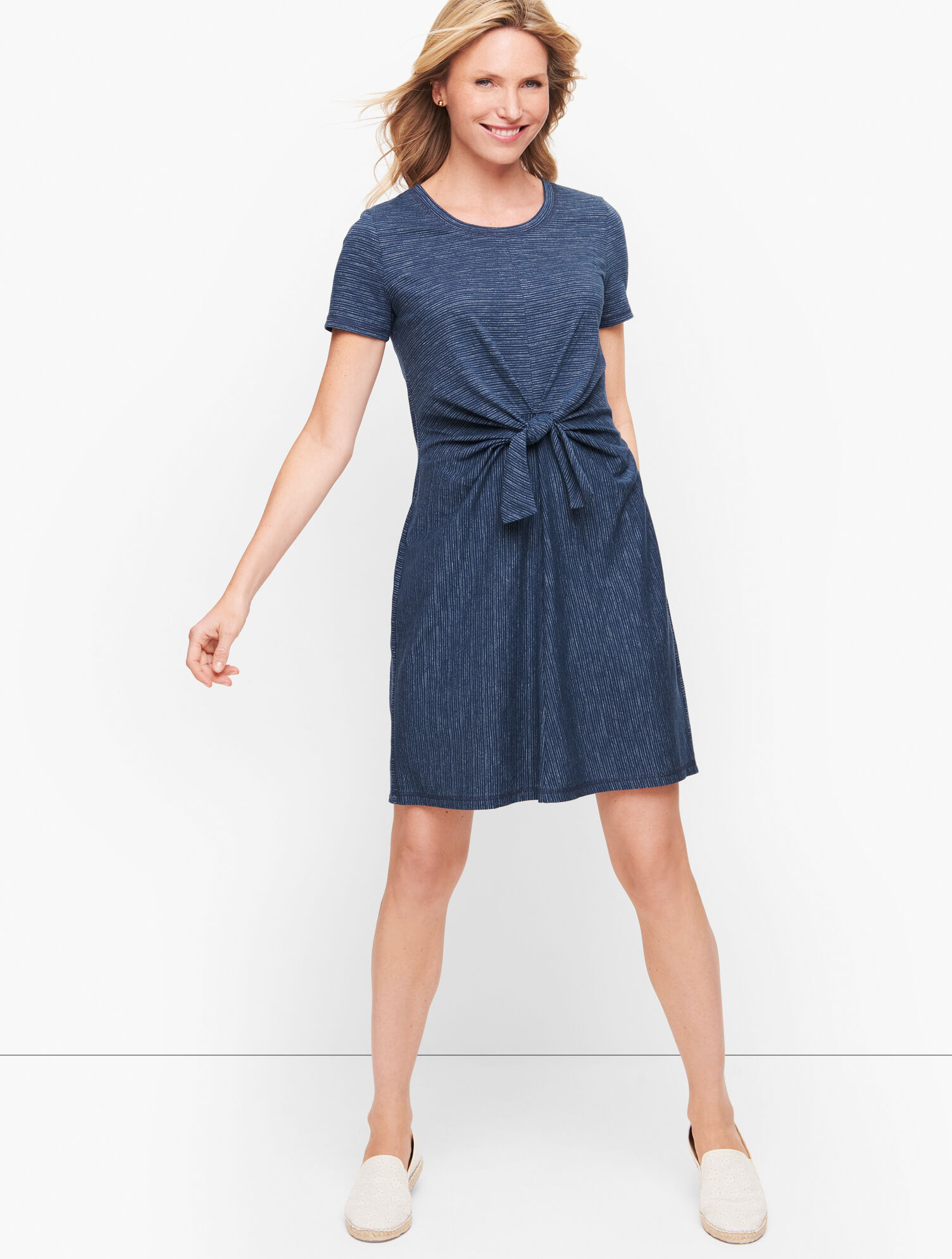 T shirt dress with knot sales front