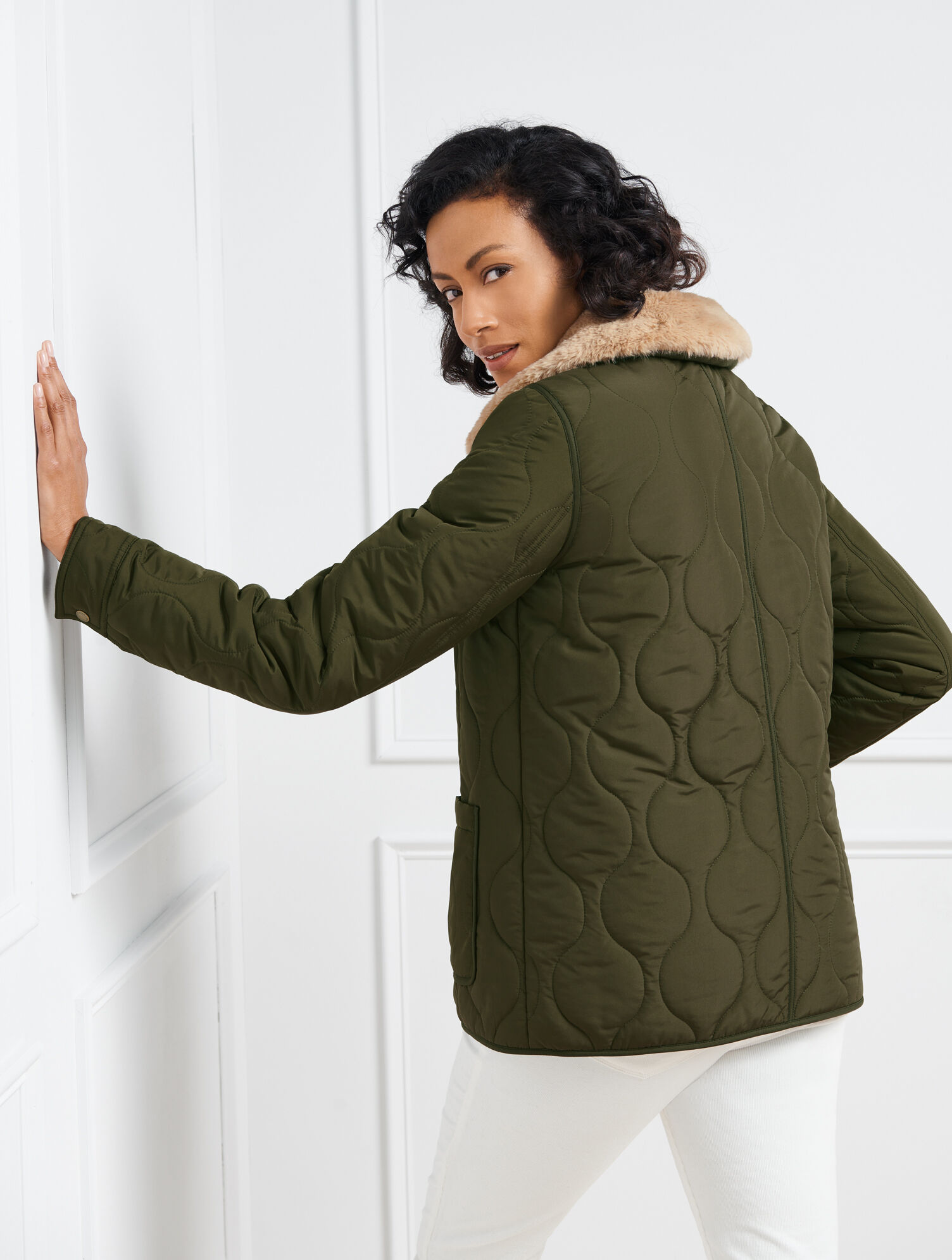 Quilted Bomber Jacket for Women