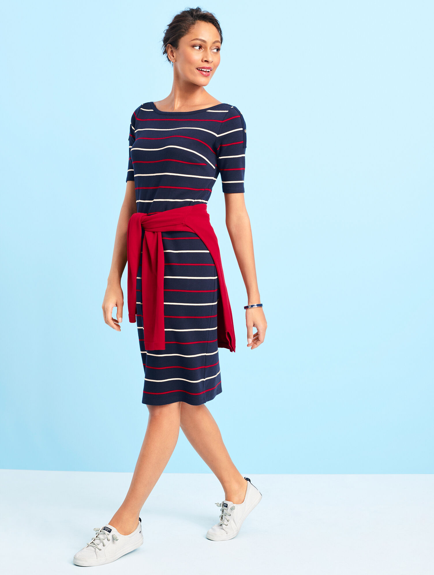 Stripe Knit Shift Dress | Talbots