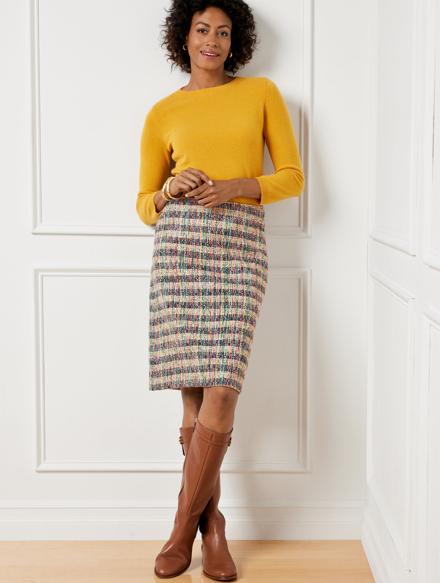 A-Line Skirt - Café Tweed | Talbots