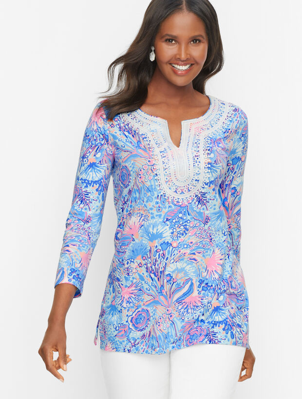 Lace Trim Tunic - Flowing Floral | Talbots