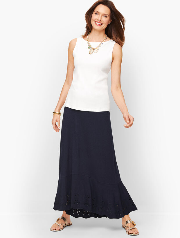 EMBROIDERED KNIT MAXI