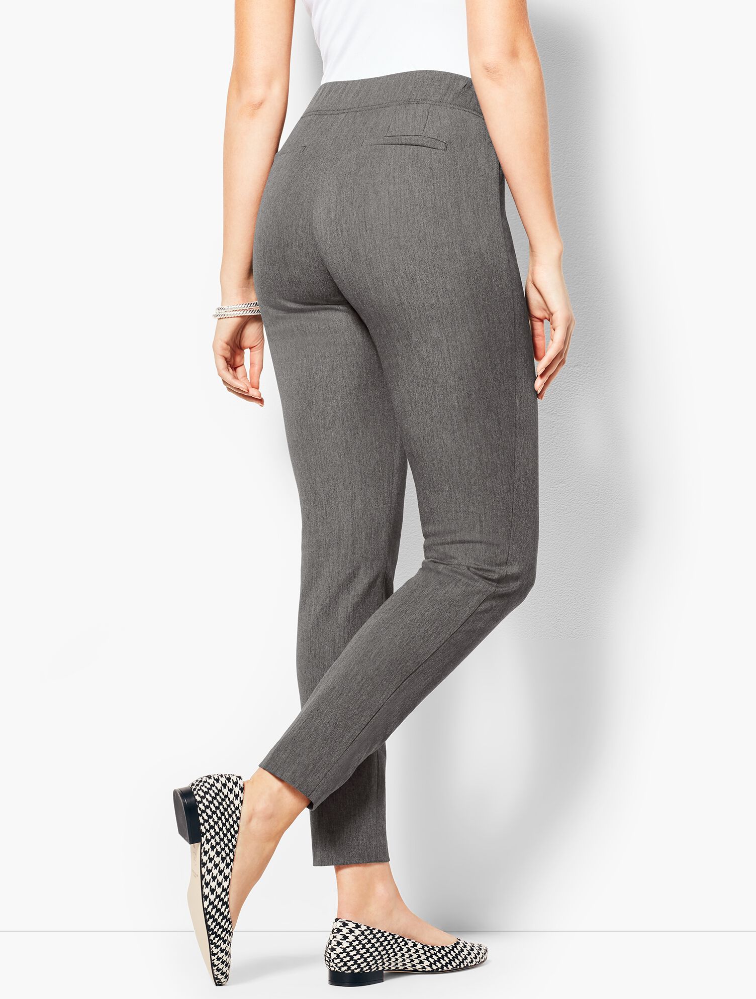Charcoal Cotton Bi-Stretch Pull-On Skinny Ankle Pant - Curvy Fit | Talbots