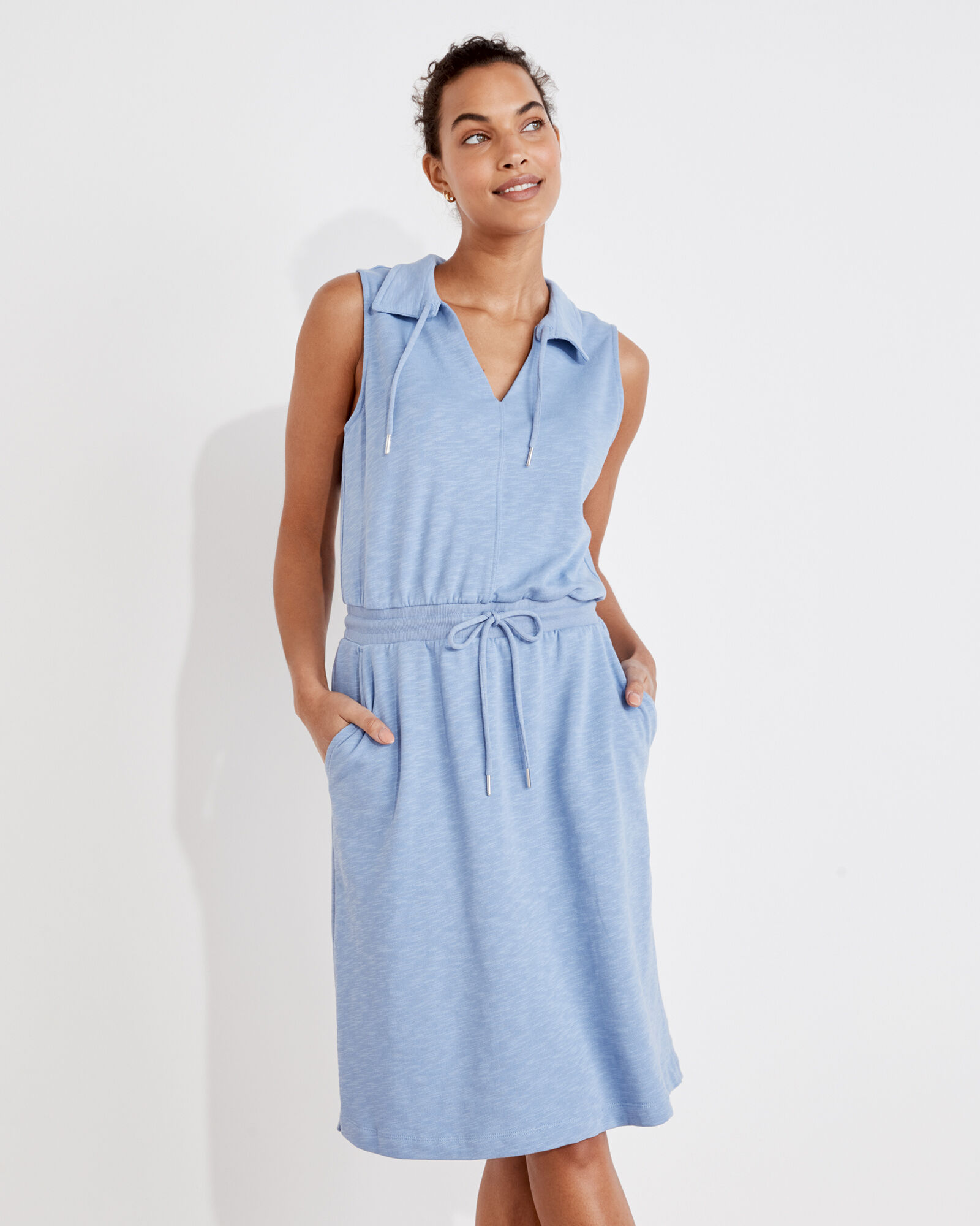 Cotton Slub French Terry Polo Dress | Haven Well Within