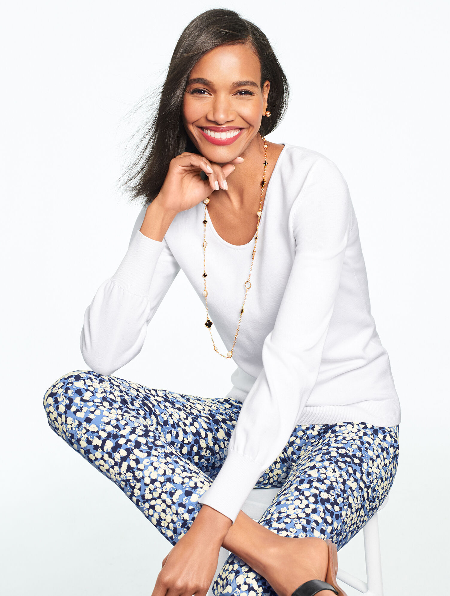 Talbots Chatham Ankle Pants - Textured Dots