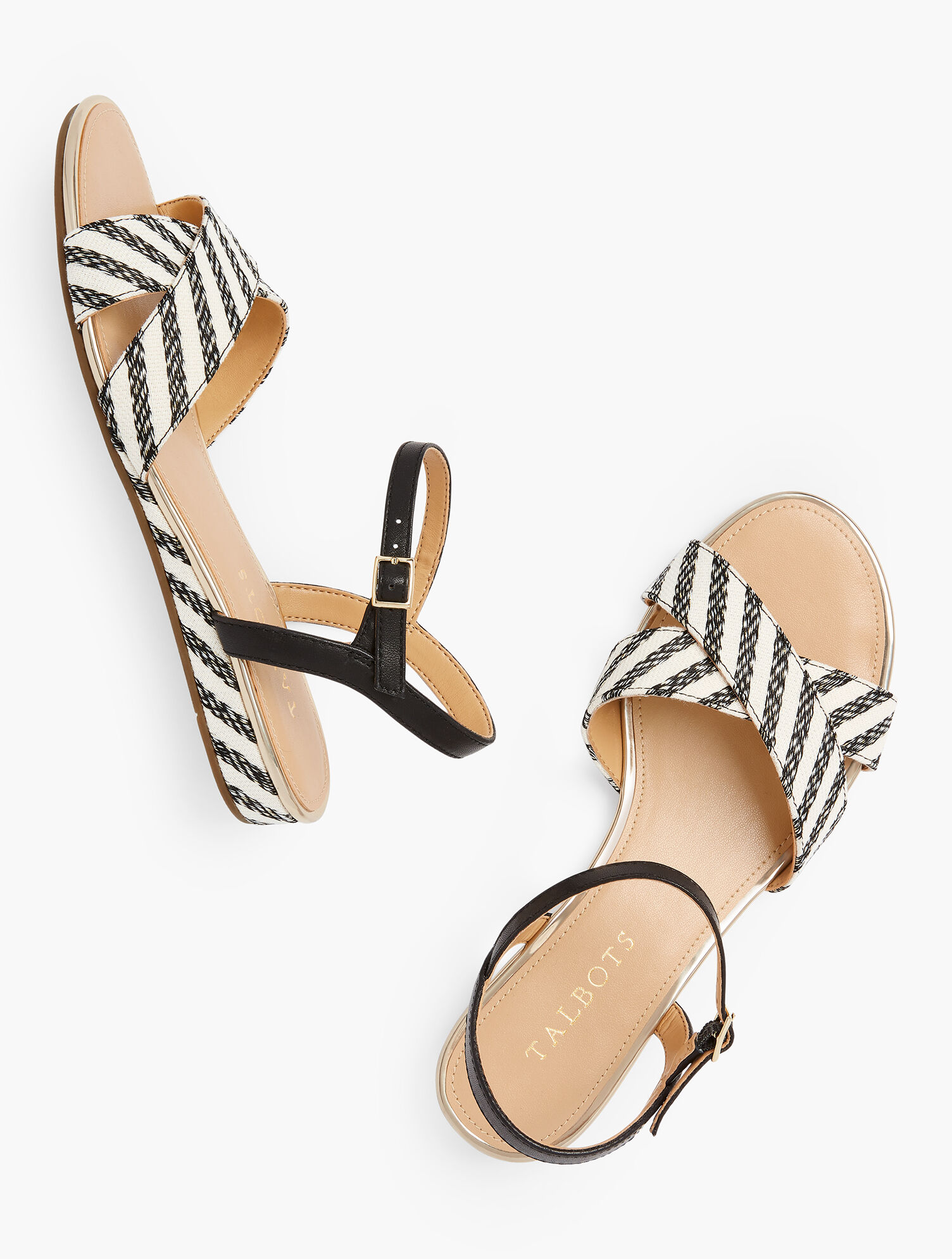 Daisy Micro Wedge Sandals - Stripe | Talbots