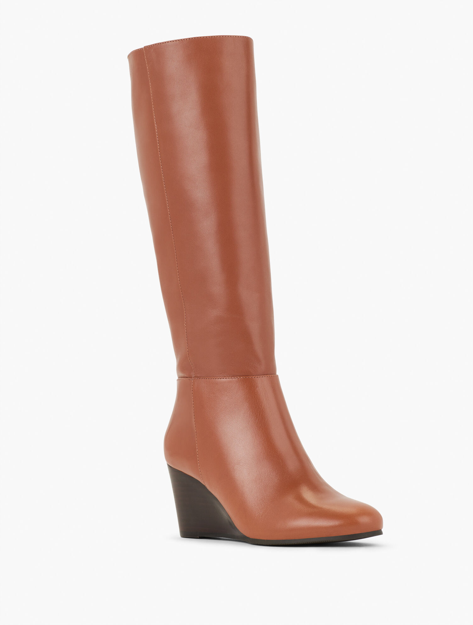 Lilia Tall Leather Wedge Boots | Talbots