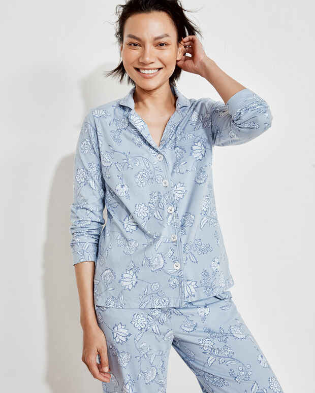 Organic Cotton Jersey Floral Vine Pajama Shirt | Haven Well Within