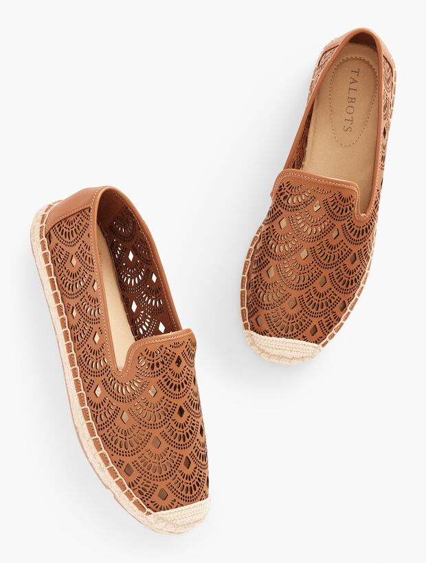 Izzy Perforated Scallop Espadrille Flats