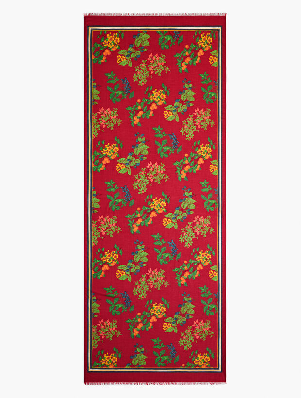 Fruits & Leaves Oblong Scarf