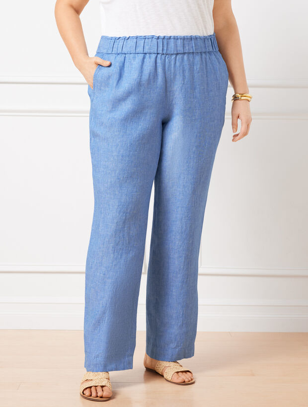 Talbots Nantucket Washed Linen Wide Leg Pants