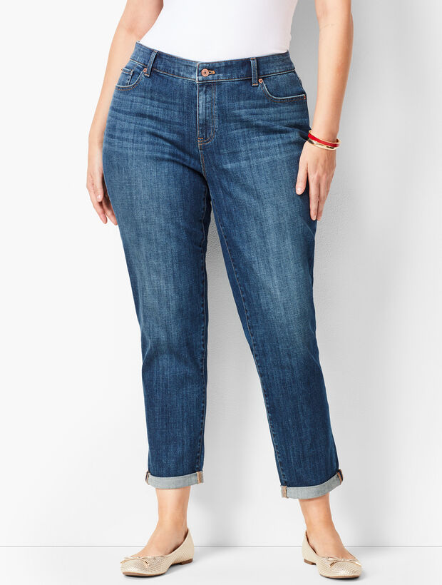 Plus Size Girlfriend Jeans - Curvy Fit - Vector Wash | Talbots