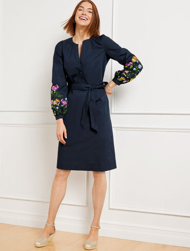 Talbots Women's Plus Size 20W Blue Floral Jersey Midi Dress Twist