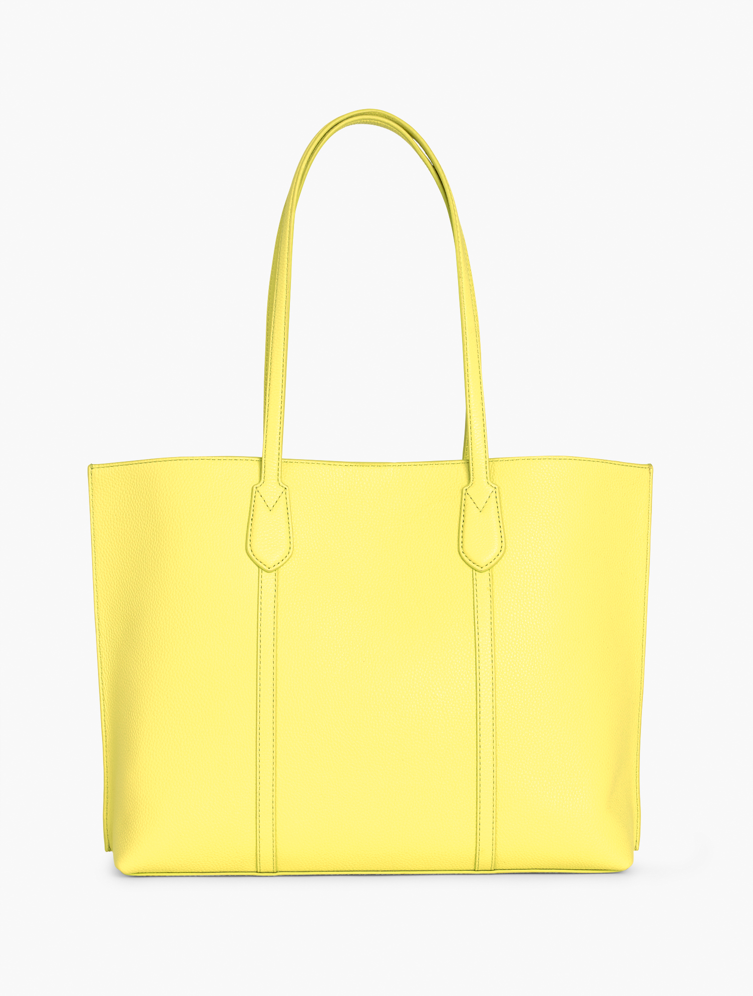 Talbots Leather Tote - Lime Citron - 001