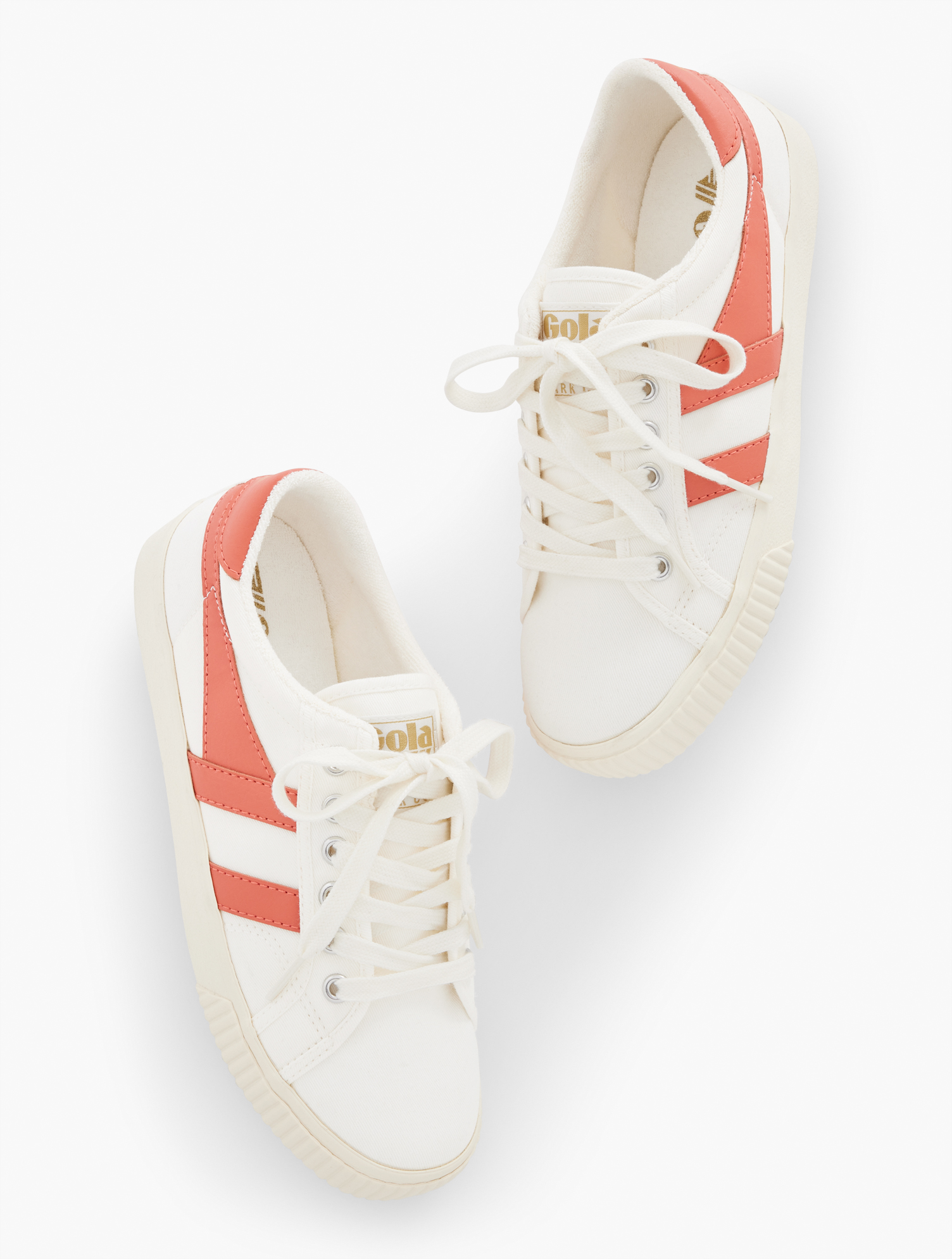Talbots Â® Mark Cox Tennis Sneakers - White/hot Coral - 5m  In White,hot Coral