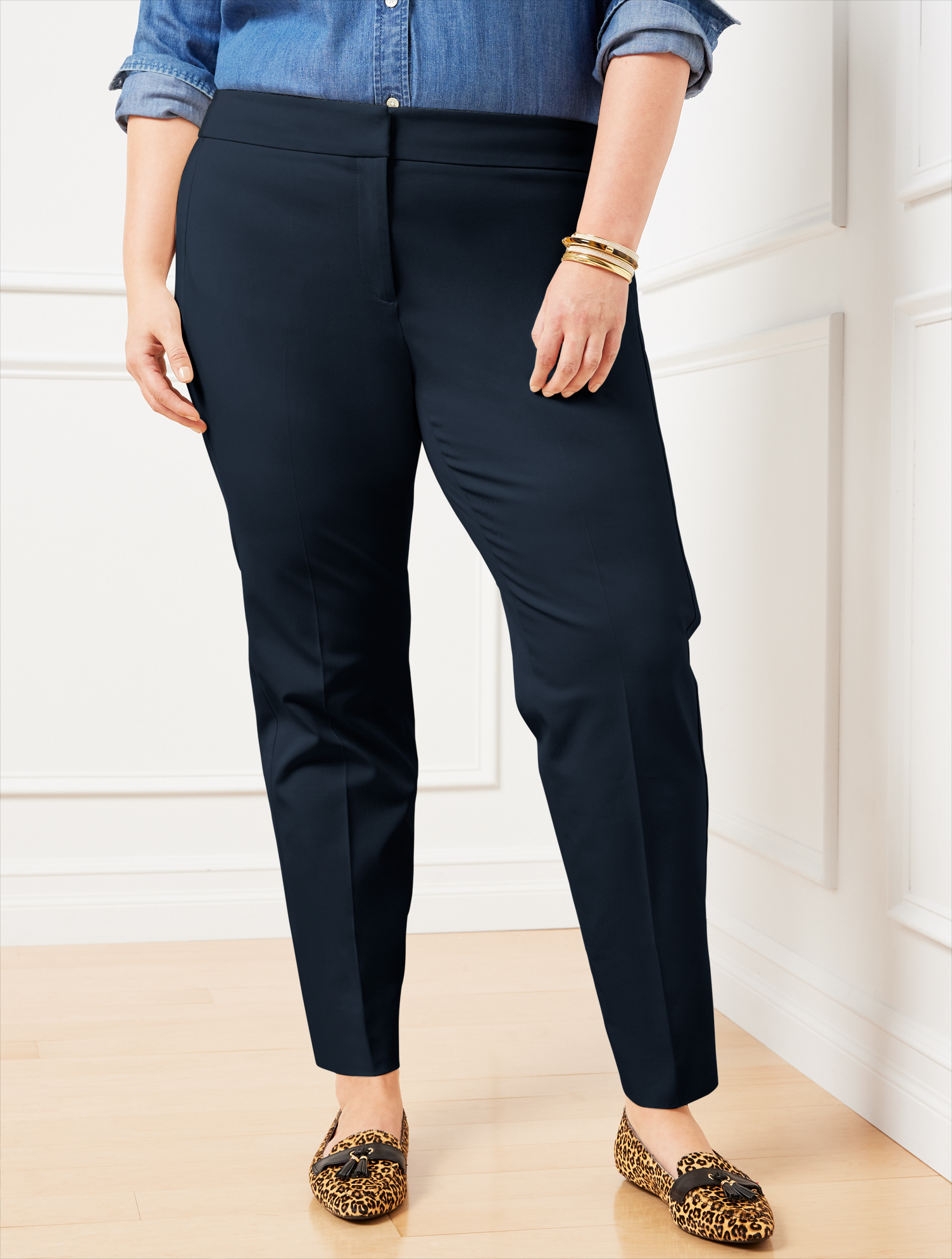 Talbots Plus Exclusive Talbots Chatham Fly Front Ankle Pants - Solid Curvy  Fit