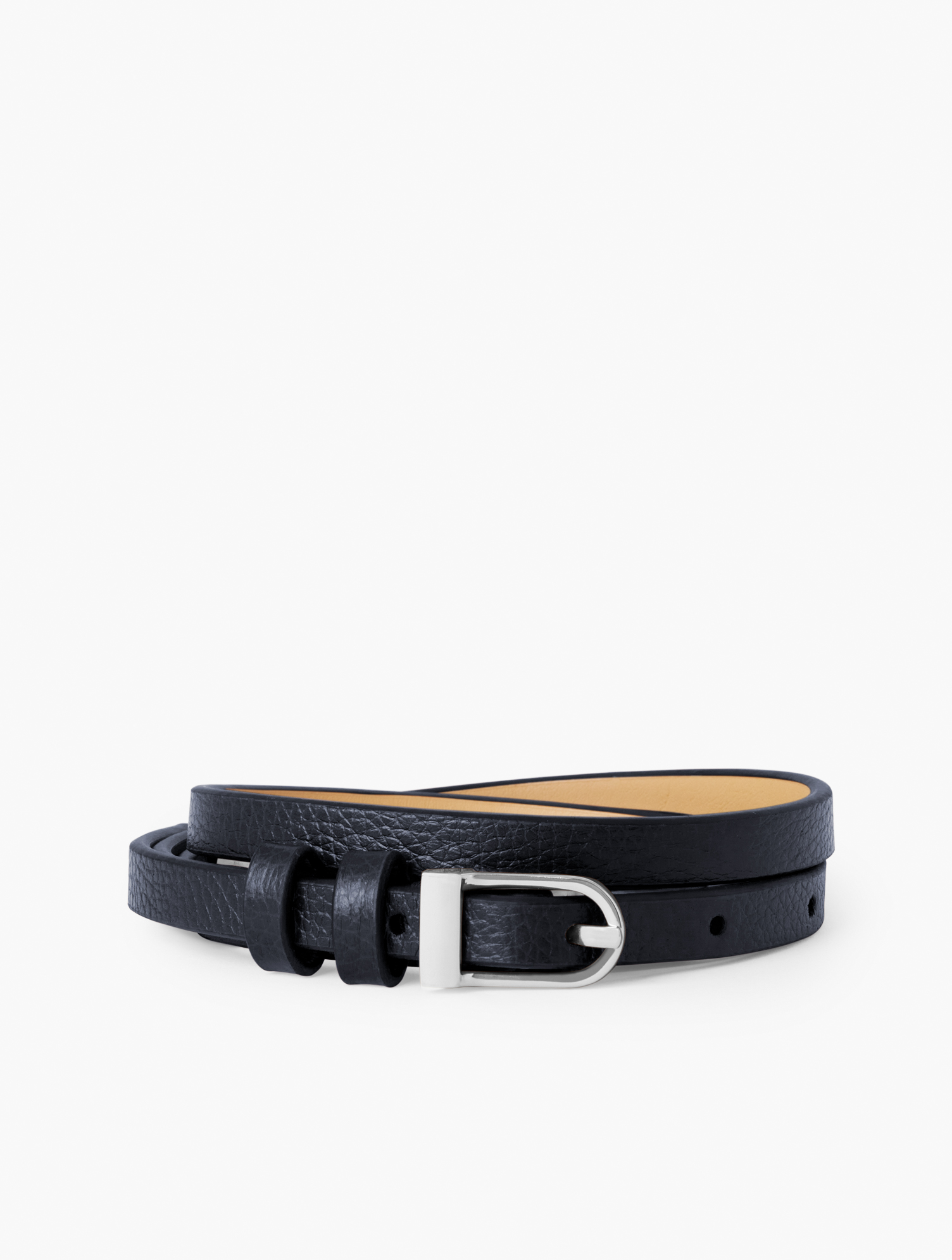 Talbots Slim Leather Belt - Blue - Xl